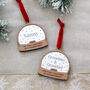 First Christmas As Grandparents Personalised Name Snow Globe Style Bauble, thumbnail 1 of 8