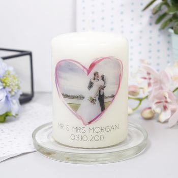 Personalised Wedding Photo Anniversary Candle, 3 of 6