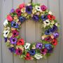 Spring Summer Anemone Wedding Wreath, thumbnail 1 of 3