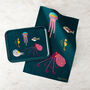 Sea Creatures Small Tray + Tea Towel Gift Set, thumbnail 1 of 8