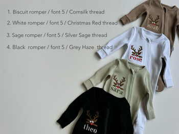 Christmas Reindeer Personalised Baby Zip Sleepsuit | Newborn Essentials, 4 of 9