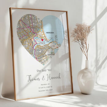 The Place We Got Engaged Ordnance Survey Explorer Personalised Map Print Engagement Gift, 2 of 12