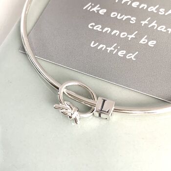 Silver Personalised Friendship Knot Bangle, 2 of 4