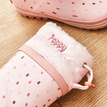 Personalised Pink Spot Welly Boots, 2 of 4