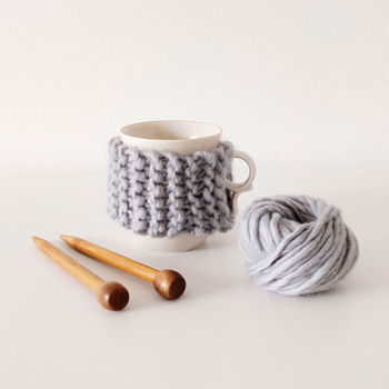 Make Your Own Beginner Cup Cosy Mini Knitting Kit, 3 of 5
