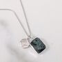 The Duo Emerald Necklace, Silver, thumbnail 3 of 12