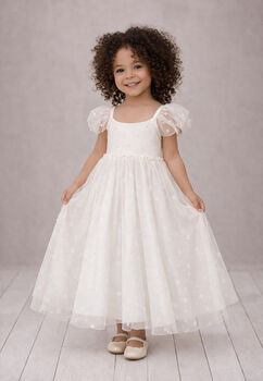 Heidi ~ Ivory White Party Girl Dress /Flower Girl Dress, 7 of 11