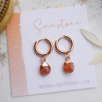 Sunstone Hoop Earrings, 2 of 11