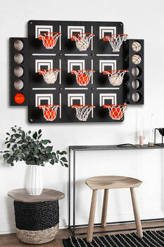 Basketball Hoop Wall Decor With Tic Tac Toe Game, 2 of 8