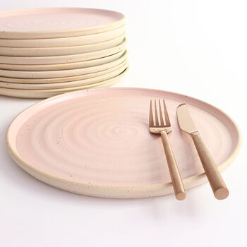 Pale Pink Ceramic Dinner Plate Stone, 2 of 6