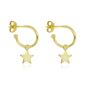 Dushku Gold Star Charm Sterling Silver Hoop Earrings, thumbnail 2 of 4