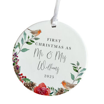 Personalised First Christmas As Mr And Mrs Ornament, 2 of 7