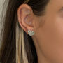 Sterling Silver Hammered Heart Stud Earrings, thumbnail 2 of 6