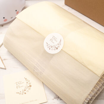 Toffee Moon White Pointelle Christening Baby Blanket, 8 of 12