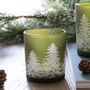 Green Glass Christmas Tea Light Holder, thumbnail 5 of 5