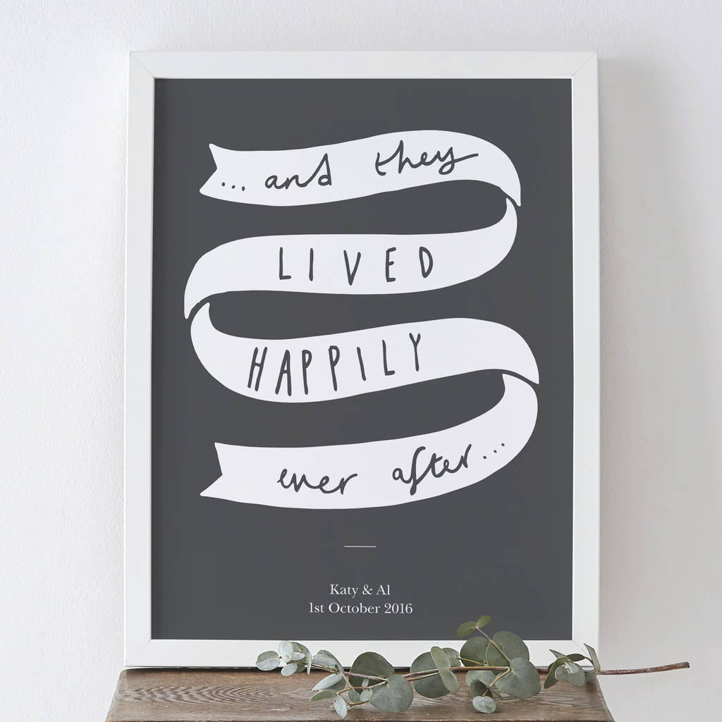 'Happily Ever After' Wedding Print, 1 of 5