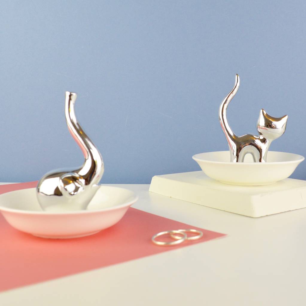 Personalised Elephant Or Cat Ring Stand And Dish, 1 of 9