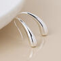 Silver Plated Molten Teardrop Earrings – 25mm X 7mm, thumbnail 1 of 5