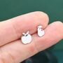 Mismatched Sterling Silver Apple And Pear Stud Earrings, thumbnail 6 of 12