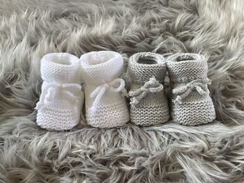 Grey Knitted Baby Booties, 6 of 10
