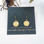 9ct Yellow Gold Hammered Disc Earrings, thumbnail 3 of 10