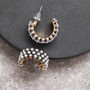 Antique Gold Colour And Pearl Triple Row Hoop Earrings, thumbnail 1 of 4