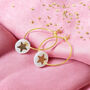 Hoop Earrings With Mother Of Pearl Star Detail, thumbnail 4 of 7