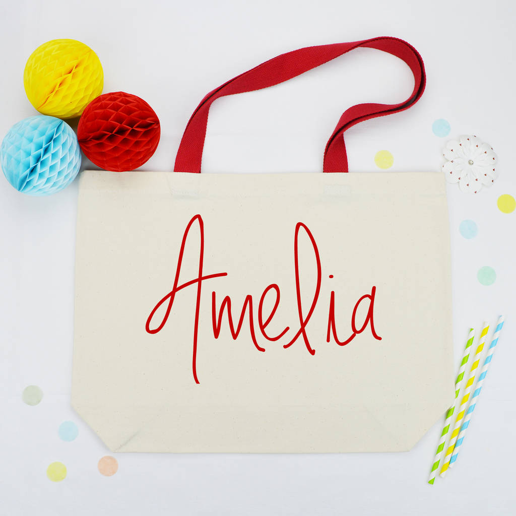 Personalised Name Canvas Bag By Andrea Fays