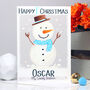 Personalised Snowman Baby 1st Christmas Card, thumbnail 6 of 8