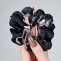 Silk Sleep Giftset Fleur Japonaise Midnight Blue Luxury Pillowcase Eye Mask And Scrunchie, thumbnail 6 of 11