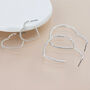 Silver Plated Sparkly Open Heart Earrings, thumbnail 3 of 4