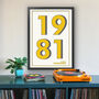 1981 Personalised Year Typography Print, thumbnail 10 of 11