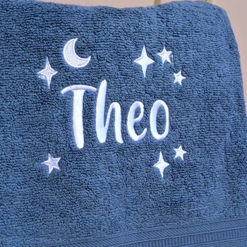 Personalised Dusty Blue Hand Towel, 4 of 6