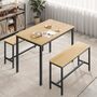 Three Piece Dining Table Set With Benches For Kitchen, thumbnail 1 of 9