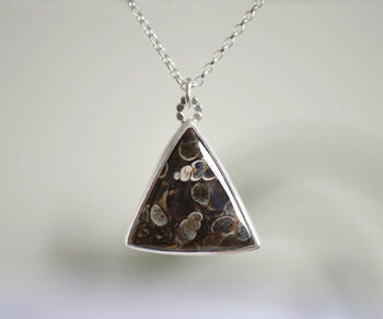 Triangular Turritella Agate Necklace, 4 of 5