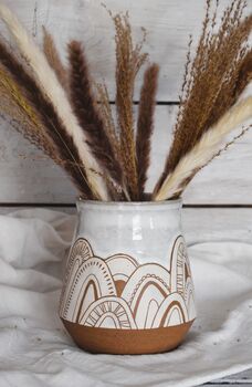 Cream Tone Retro Handmade Vase, 4 of 5