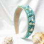 Mixed Shell Gem Texture Headband In Turquoise, thumbnail 1 of 3