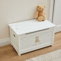 Personalised Biscuit Bear White Toy Box, thumbnail 4 of 4