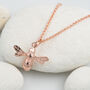 Rose Gold Silver Bee Charm Necklace, thumbnail 3 of 4