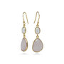Gold Vermeil Pearl And Rose Quartz Drop Earrings, thumbnail 4 of 5