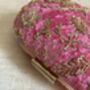 Hot Pink Oval Velvet Clutch, thumbnail 10 of 10