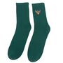 Men's Highland Cow Tartan Embroidered Cotton Socks Four Pack, thumbnail 6 of 7