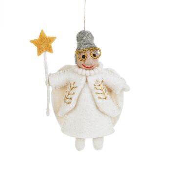 Handmade Felt Faith The Fairy Godmother Decoration, 2 of 3