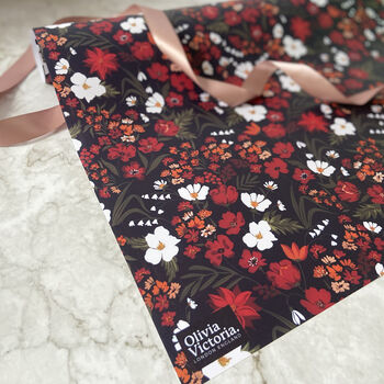 Romantic Folk Floral Gift Wrapping Paper, 3 of 3