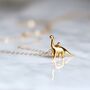Gold Plated Dinosaur Charm Necklace, thumbnail 8 of 11