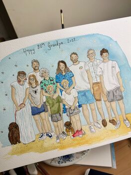 A4 Family Bespoke Illustration Up To 12 People, 2 of 3
