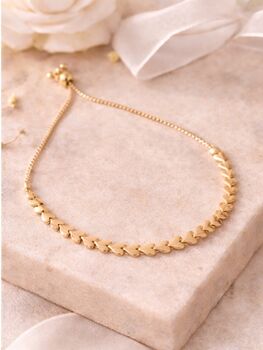 Gold Heart Link Slider Bracelet, 2 of 7