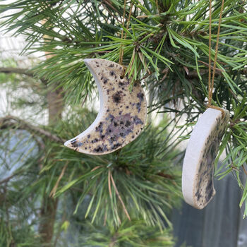 Cosmic Moon Phase Hanging Ceramic Decorations, 4 of 6