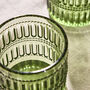 Merida Embossed Green Short Tumbler Glass, thumbnail 3 of 3