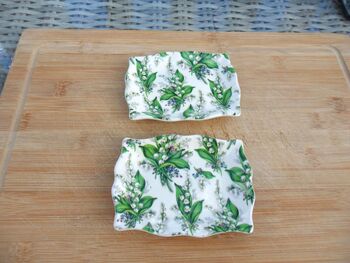 Set Of Two Soap Dishes In Lily Of The Valley Design, 11 of 11